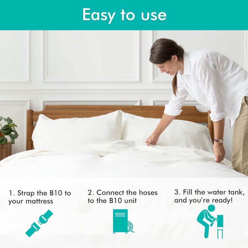 Sistema di raffreddamento del letto Amorson B10-nuovo 2024-twin-75 L x 39 W - 100% cotone materasso di raffreddamento cuscino del letto per spazzatrici notturne-acqua