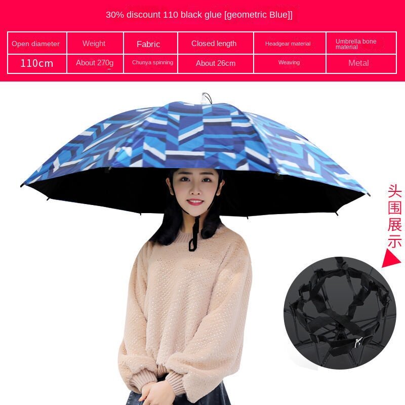 Paraguas de protección solar a prueba de rayos Uv, gorra para la cabeza, doble plegable, pegamento Negro Grande, lluvia, sombrero de bambú, cubierta de pesca
