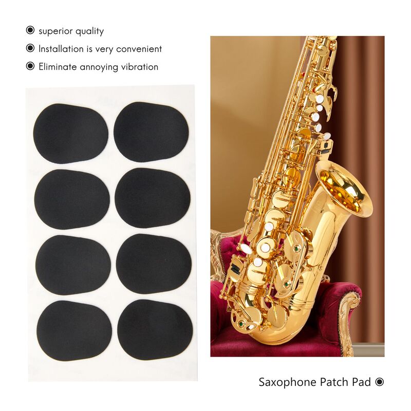 Cojines de boquilla de saxofón de 40 piezas, 0,8mm, Tenor/clarinete, parches, almohadillas