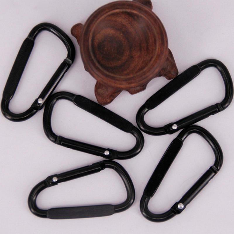 Metal Keychain Clip Hooks Carabiner Hooks Aluminum Alloy D Ring Spring Snap for Camping Hiking Backpacking Key Clip Climb tool