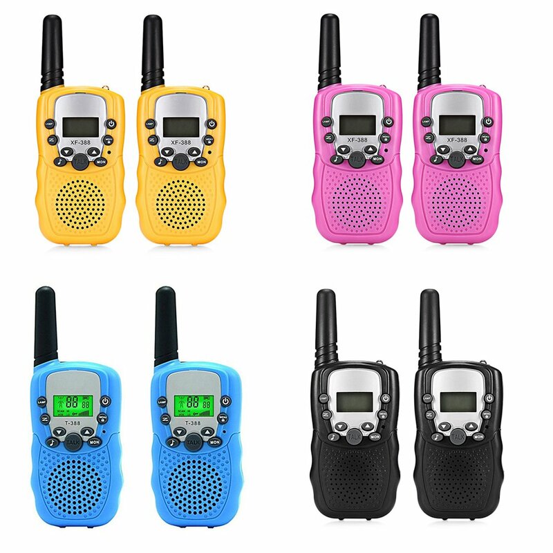 1 Pair Rt-388 Kids Walkie Talkies 0.5W Portable Child Electronic Radio Voice Interphone Outdoor LCD Display Toy Christmas Gift