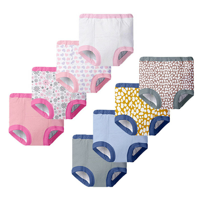 Pantalones de entrenamiento ecológicos reutilizables para bebés y niños, ropa interior de algodón, pantalones cortos, bragas