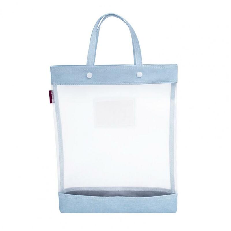 File Holder Carrying Case with Handle Transparent Portable Document Storage Bag Organizer
