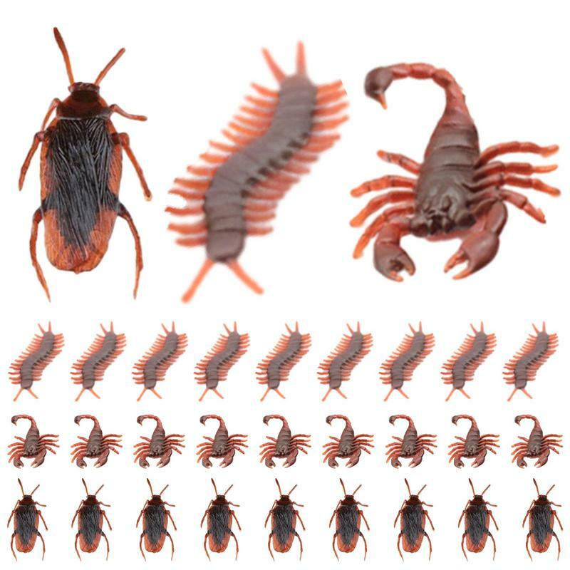 Realistic Centipede Toy 10 Pcs Fake Roaches Bulk Simulation Cockroach Prank Tricky Joke Toy Halloween Props Spoof Decorations