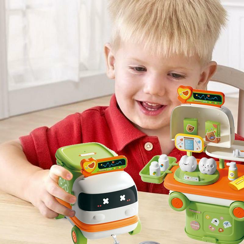 Mainan dapur mobil bentuk mobil Set permainan dapur anak-anak kreatif Set permainan dapur Kit dokter pura-pura Set Makeup anak kecil aman untuk