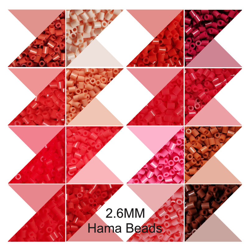 Mini perles de 2.6mm, 1000 pièces, couleur rouge Pixel Art fusible, cadeau pour enfants, perles Hama, puzzle bricolage, perles en fer
