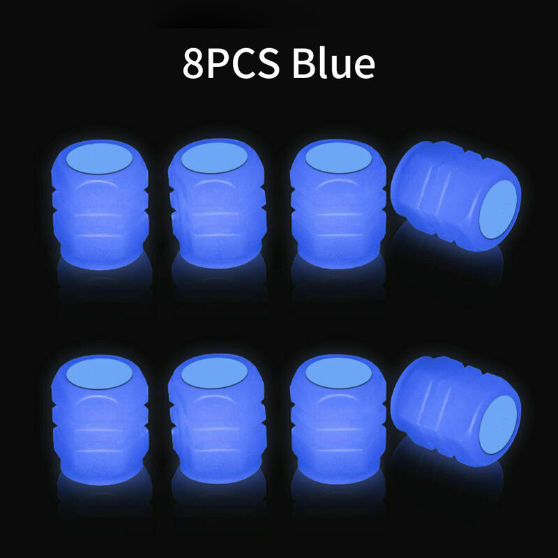 Valve Cap Car Tire Valve Cap ABS Blue Car Fluorescent High-quality ABS Material Buses Fits Most Cars Motorcycles Wear-resistant