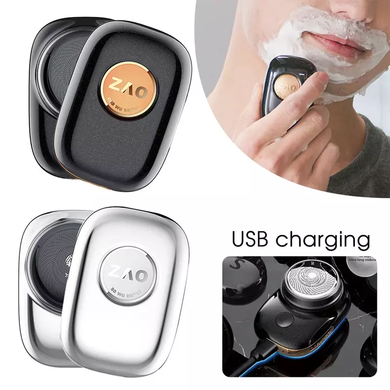 2024 New Portable Mini Light Waterproof Electric Zao Shaver USB Rechargeable Wet Dry Painless Face Beard Shaver For Home Travel