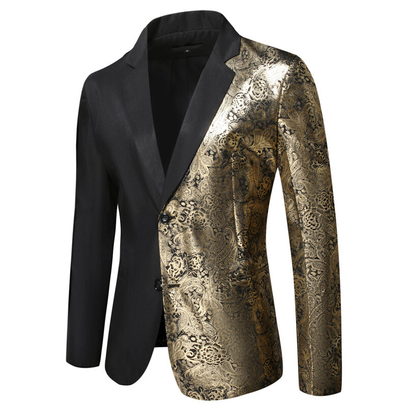 Роскошный 2024 Модный Новый мужской повседневный эксклюзивный деловой вечерний костюм с бронзовым дизайном/Мужской приталенный Блейзер, куртка, пальто