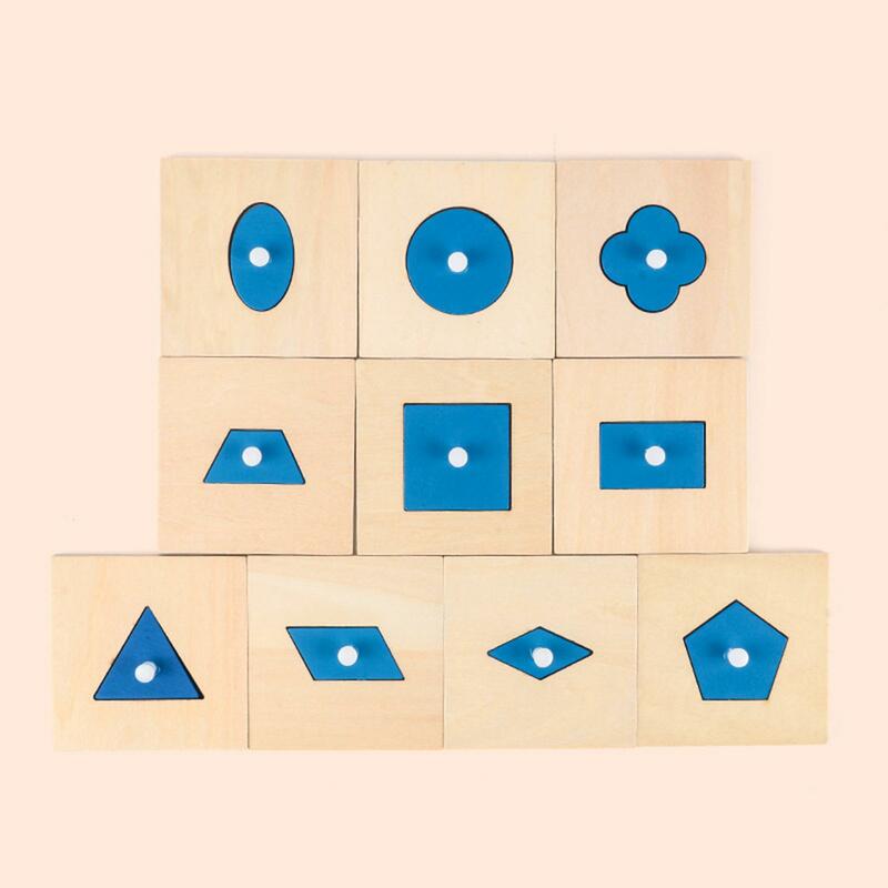 Montessori Toy Wooden Geometry Puzzle Geometric Shape Board Game Jigsaw Toy for Kindergarten Classroom Presents Parents Girls