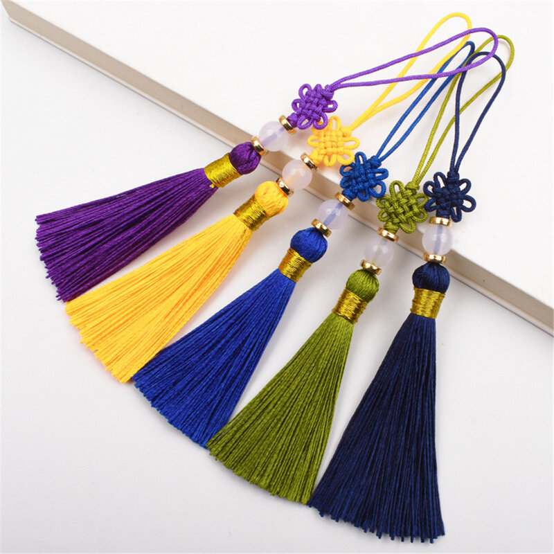 1pc 13cm fengshui pingente para diy chaveiro saco roupas decoração para casa chinês nó borla pendurado corda cordão jóias presente