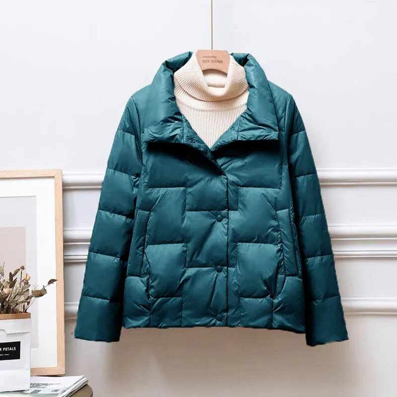Jaqueta de algodão acolchoada solta para mulheres, tamanho grande, Parkas curtas e leves, roupas coreanas, tamanho grande, inverno, novo, 2022