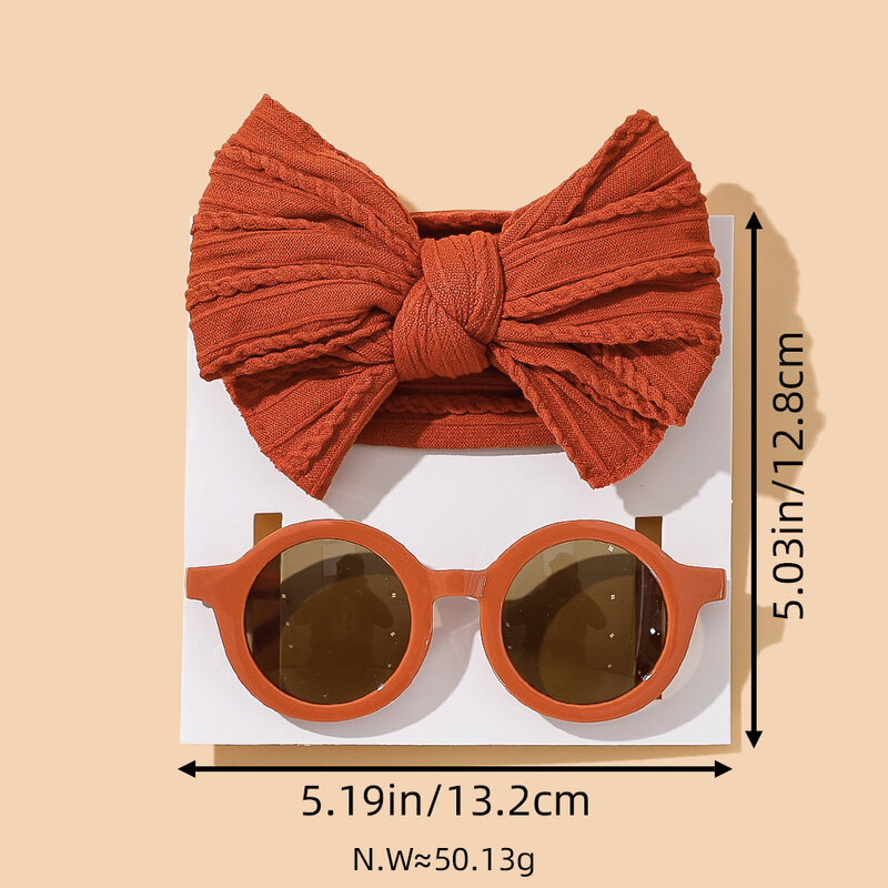 2/3Pcs/Set Newborn Baby Headband For Girls Elastic Knit With Sunglasses Children Turban Soft Kids Bow Headwear Hair Accessories