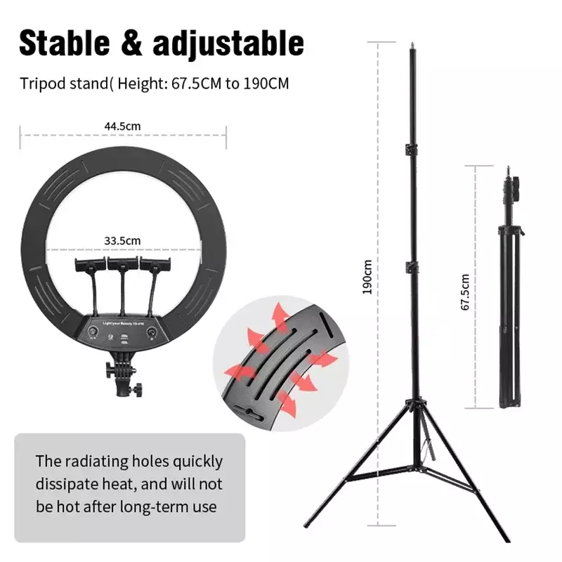 Big Photo Makeup Photography Fill Light LED Ringlight Selfie 45CM 18Inch Ring Light with Tripod Stand