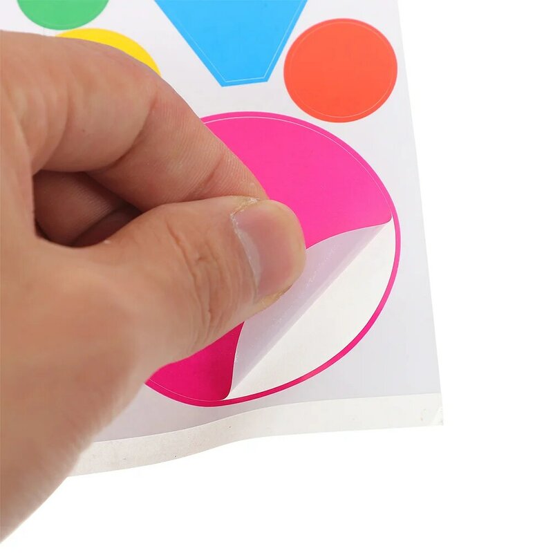 10 Sheets Color Adhesive Stickers for Kids Kindergarten Teacher Multifunction School Decorative Small Irregular Coated Paper