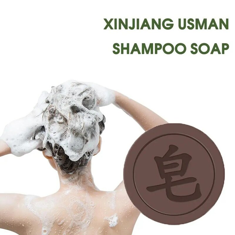 Polygonum Shampoo Soap Bar para Reparação Capilar, Sabonetes Cinza Shou, Preto e Branco, Essência para Cor, S8C4, S8C4