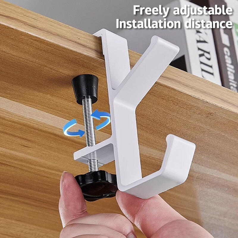 Adjustable Desk Edge Hook Punch-free Table Side Hook Multi-functional Holder Clothing Coat Keys Bathroom Towel Organizer