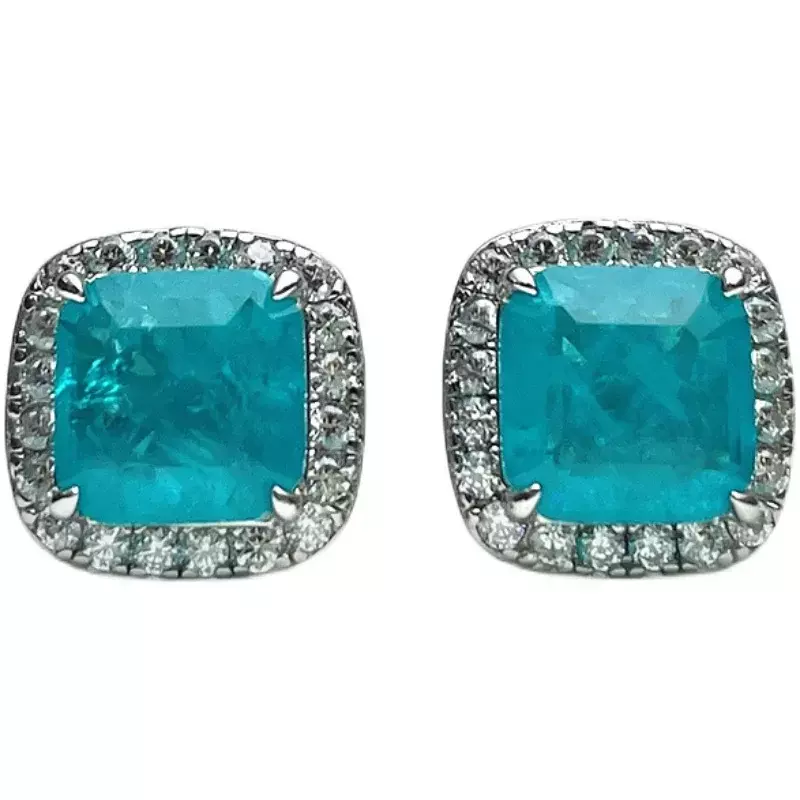 Desire Daily Luxury Niche Earrings Paraiba 925 Sterling Silver Imported High Carbon Diamond Minimalist 
