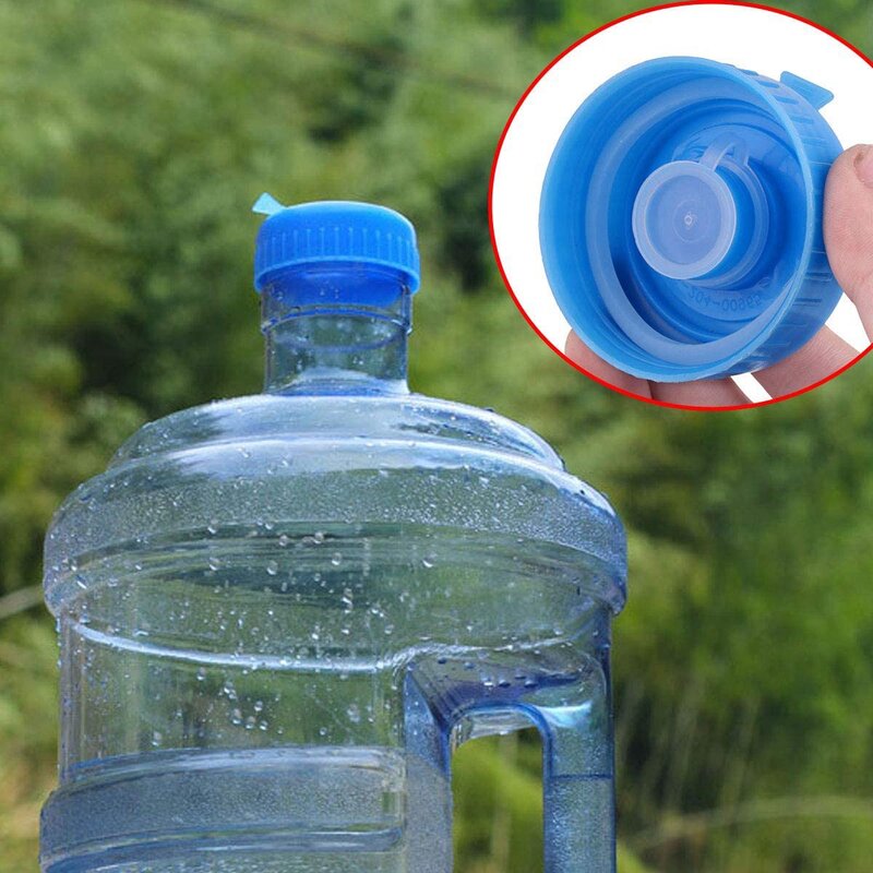 ฝาโถใส่น้ำ5แพ็คฝากระบอกน้ำพลาสติกแกลลอนสีน้ำเงินสำหรับเปลี่ยนฝาขวดกระบอกน้ำอุปกรณ์รั่วฟรี