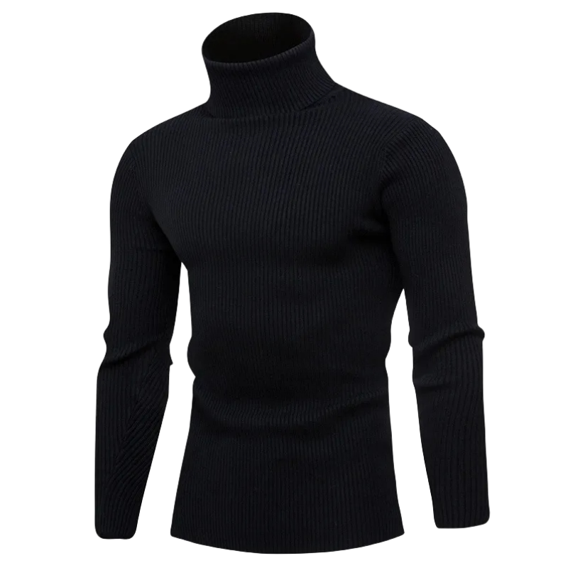 Suéter de cuello alto para hombre, jerseys de punto de lana informales de Color sólido, ropa ajustada, otoño e invierno, nuevo
