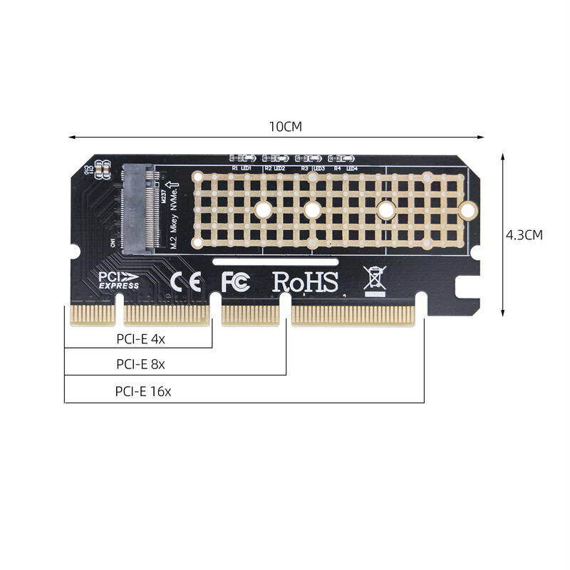 Adaptador PCIE NVME M2 PCI Express 3,0 X1 X4 X8 X16, convertidor elevador de tarjeta de expansión, compatible con 2230 2242 2260 2280 M Key M.2 NVME SSD