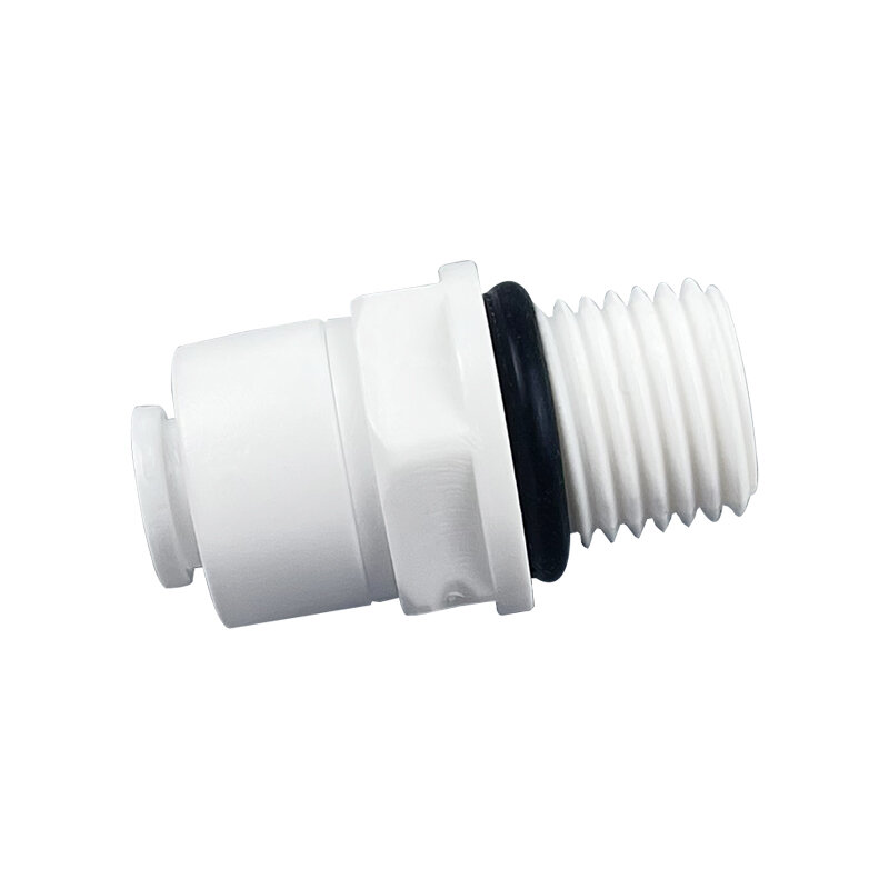 RO Water Straight Pipe Fitting 1/4 OD Hose 1/4 BSP Male Thread Plastic Quick Connector System Water Purifies 10 Pcs Packing