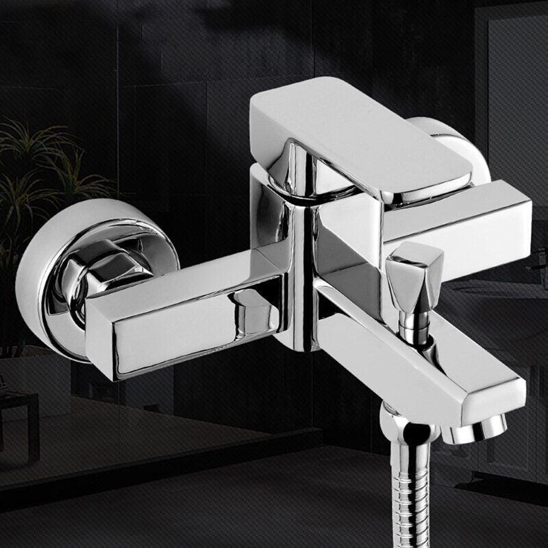Wall Mounted Waterfall Bathtub Faucet High Flow Shower Diverter Faucet Zinc Alloy Single Handle Tub Faucet Easy to Use