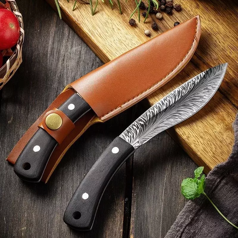 Pisau barbekyu Mongolia besi tahan karat pisau pemotong daging dapur pisau pengiris sayuran pisau buah rumah tangga