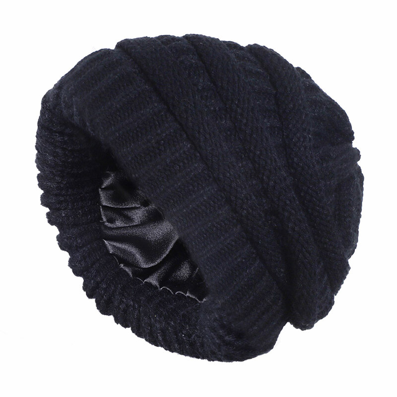 Winter New Warm Knitted Hats For Women Caps Outdoor Slouchy Beanies Solid Color Thickened Insulation Fashion Accessories
