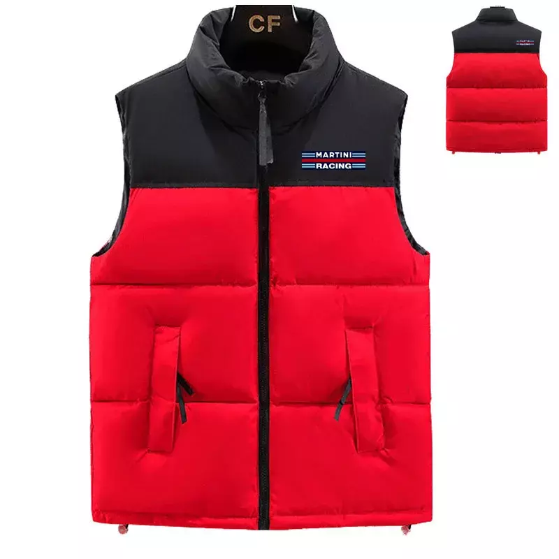 Мужской утепленный пуховик, теплая удобная хлопковая куртка с принтом мартини для гонок, пуховик без рукавов, зима 2023