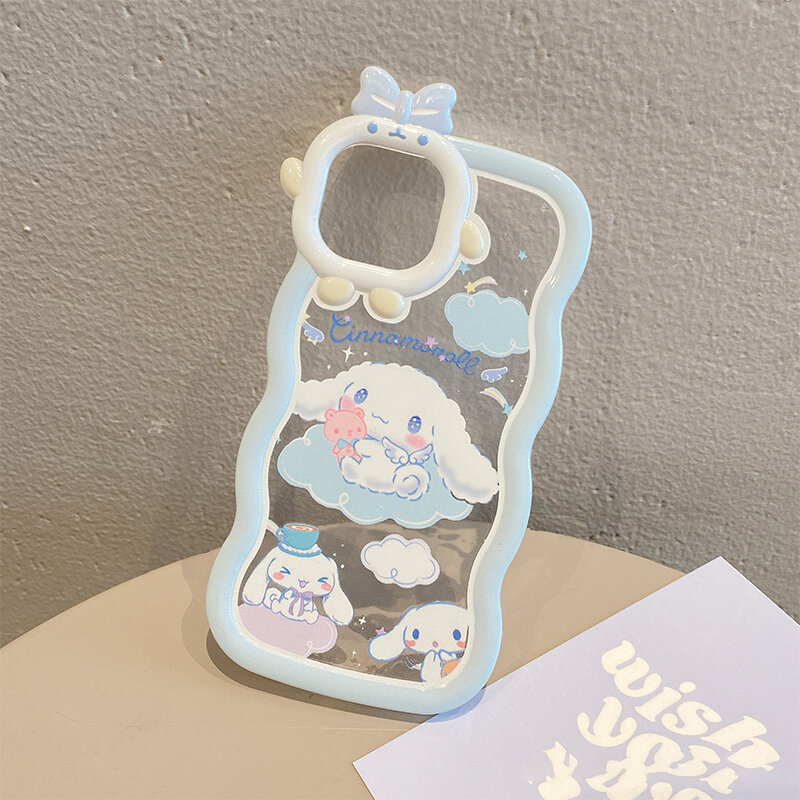 Sanrio Cinnamoroll iPhone14 Mobile Phone Case Kawaii Cute 13 12 11 X Xs Pro Plus Max Protective Shell Holder Kids Toys for Girls