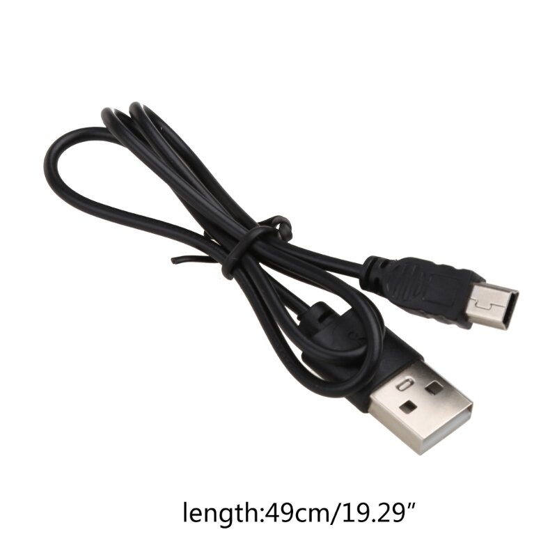 Przenośny czarny kabel USB 2.0 o długości 200 mm, krótki męski na mini 5-pinowy adapter kabla danych