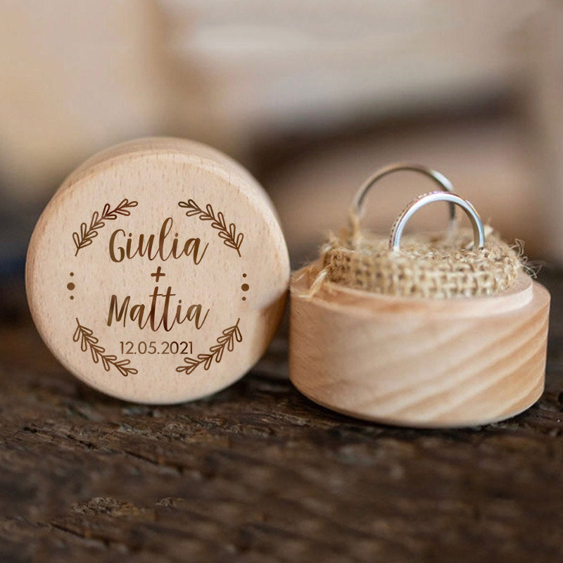 Caja de anillo de compromiso de boda personalizada, almacenamiento de platos, anillo de madera personalizado, recuerdo grabado, regalos para ella