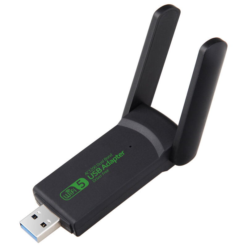USBアダプター,Wi-Fiドングル付きUSBレシーバーデバイス,1200m,無料ドライバー,3.0,5g