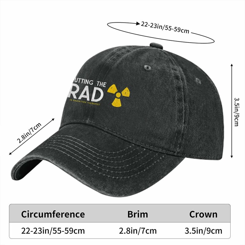 Gorra de béisbol de "Putting The RAD In Radiation Therapist" para hombre y mujer, visera de protección, Snapback, símbolo de radiación