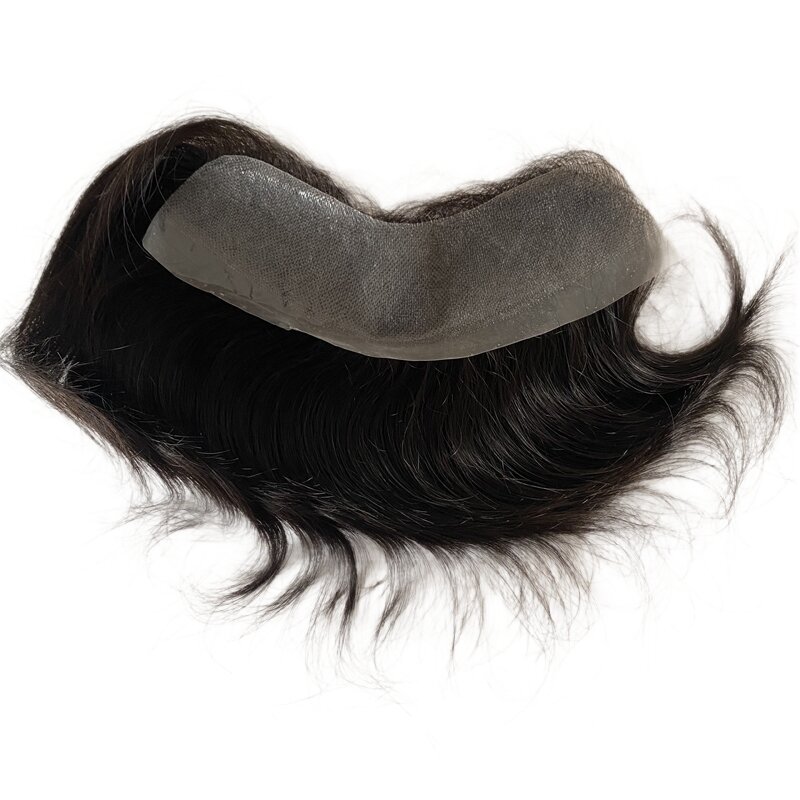 شعر بشري هندي أصلي للرجال البيض ، خط شعر رقيق ، قطع شعر بولي يوريثان على شكل حلقة ، سنتيمتر 4 × 18 ، 6 بوصات