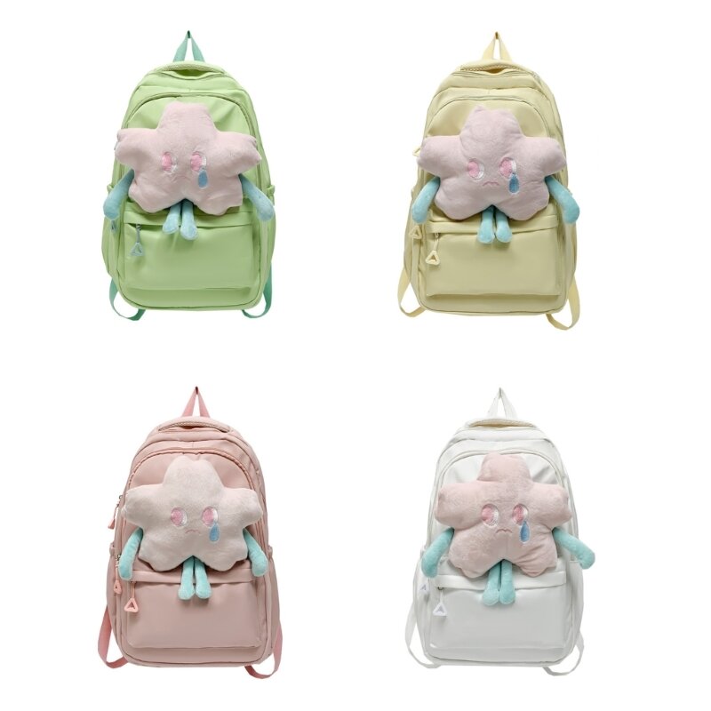 Estilo japonês Star Decor School Bag, mochila portátil, grande capacidade, mochila de viagem, sacos de livros para estudante, adolescente