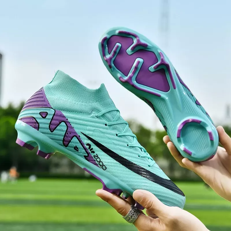 Новые мужские футбольные туфли для тренировок по траве, высококачественные футбольные бутсы, нескользящие легкие уличные футбольные бутсы