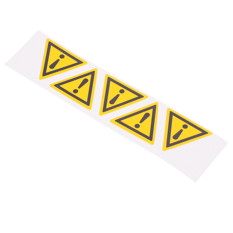 Pegatinas de advertencia autoadhesivas, 5 piezas, señal de exclamación de peligro, triangulares, de advertencia, papel sintético Pp