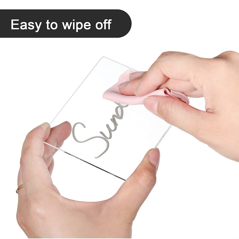 Placas de apresentação mini quadro sinais fáceis de escrever e limpar para o marcador de giz líquido placa de mensagem de plástico pequeno