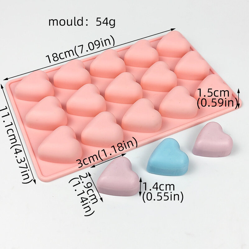 15 Cavity Mickey Strawberry Heart Shape Chocolate Cake Silicone Mold DIY Dessert Biscuit Ice Cube Baking Tool Cake Decor Supply