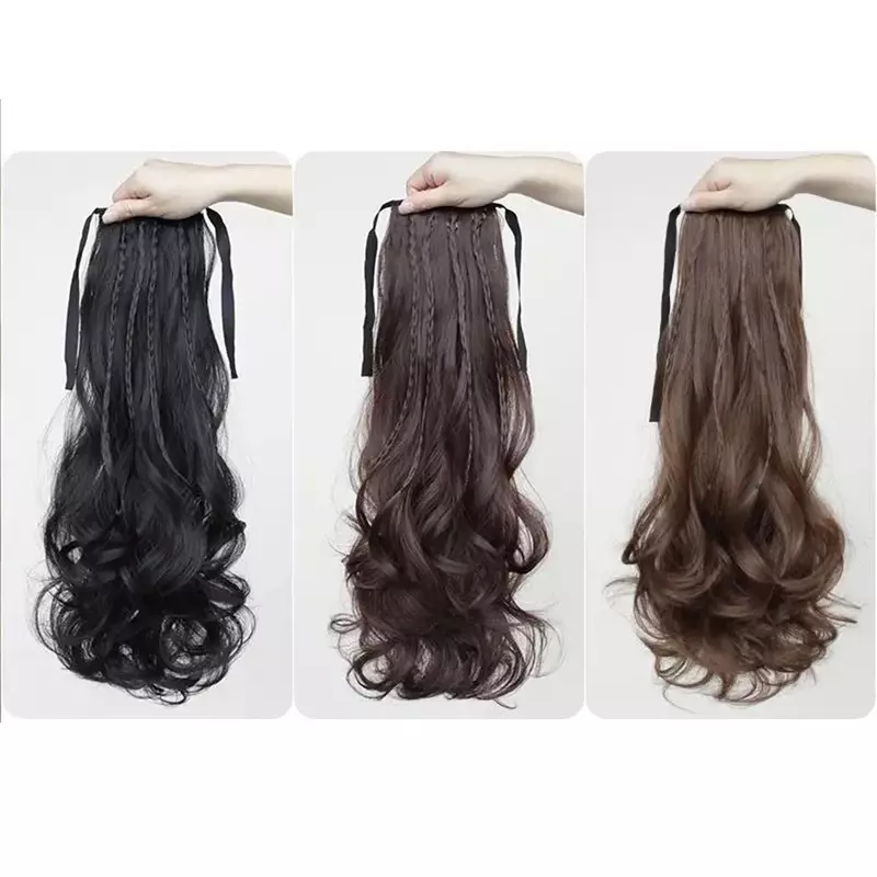 New Long Wavy Straight  On Ponytail Hair Extension Synthetic Ponytail Extension Hair For Women Pony Tail Hair Hairpiece