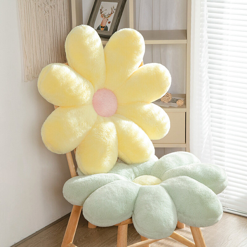 60/80cm Cute Flower Throw Pillow Toy Soft Stuffed Cotton Cushion Living Bedroom Home Chair Decor Pillows Floor Mat Girls Gifts