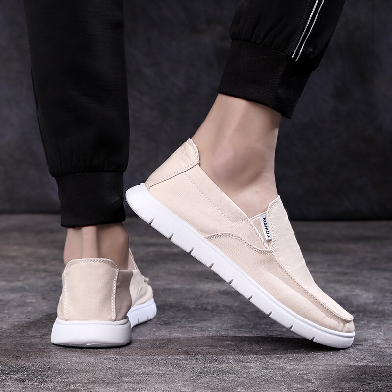 Hot Sale Low up Men Canvas Shoes Lightweight Casual Shoes Men Flats Loafers Breathable Driving Shoes for Men Sapatos Masculinos