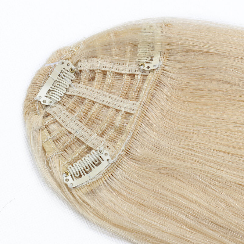 Frędzle z ludzkich włosów naturalne włosy 3 klipsy 20G 100% spinka do przypinana grzywka ludzkiego do przedłużania włosów