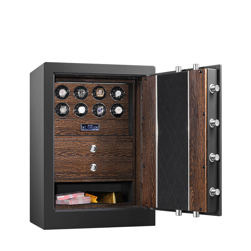 Роскошный женский противокражный сейф с 8 отделениями и блокировкой по отпечатку пальца, коробка для смарт-часов для коллекции ювелирных изделий