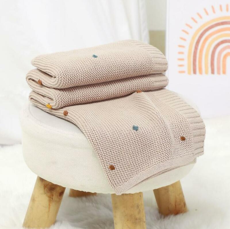 Knitted Baby Blanket Newborn Nordic Infant Swaddle Wrap Baby Receiving Blankets Cotton Soft Baby Sleeping Cover Bed Crib Quilt