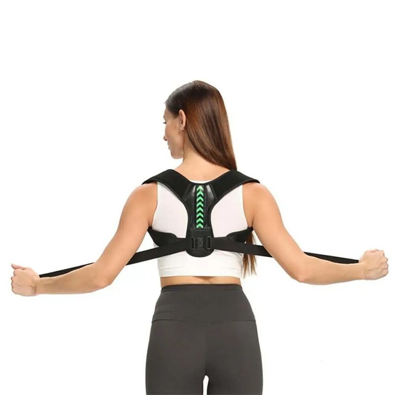 Corretor de postura para costas e ombros, cinta com suporte traseiro