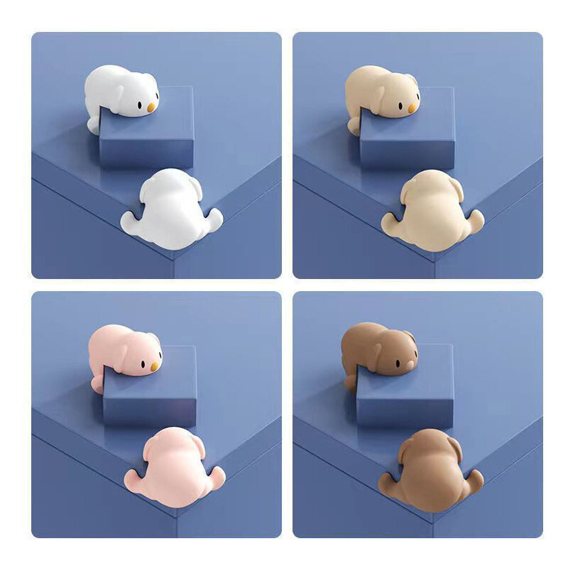 Pelindung sudut meja anak anjing keamanan kartun bayi pelindung silikon lembut antibenturan pelindung tepi furnitur keamanan anak