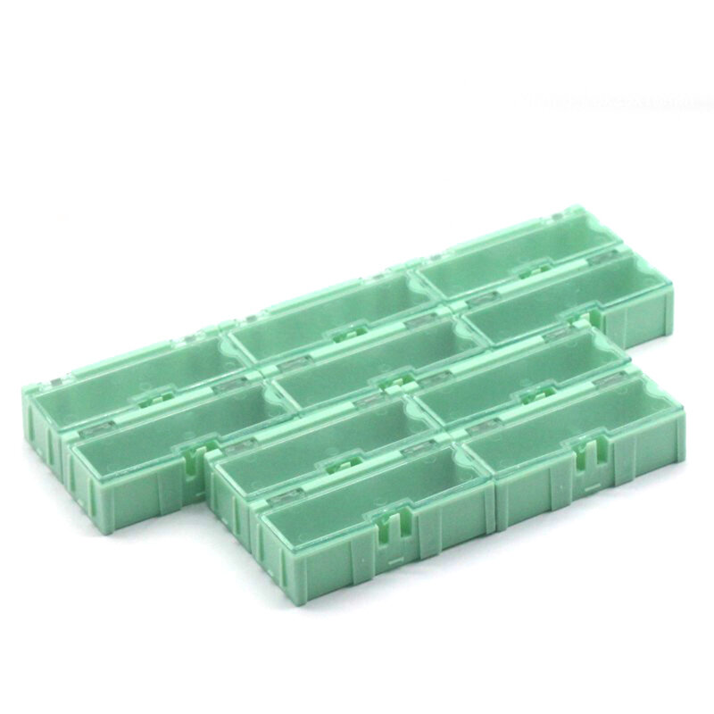 Caixa de armazenamento de componentes smd smt ic recipiente de peças transparentes caixa de remendo resistor chip caso multi-purpose organizador de plástico